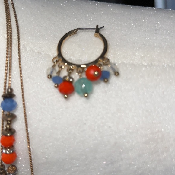 Colorful Multi strand necklace & earrings set - Picture 4 of 7